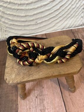 Fun Funky Vintage 1980s braided rope statement belt-adjustable S-L 36” length